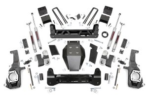 GMC Sierra 3500 HD Suspension Lift Kit - Rough Country - 7.5 Inch Lift | NTD - Hammer Black - '11-'19